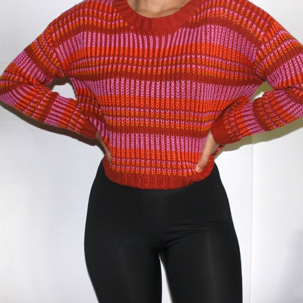 Orange Striped Sweater